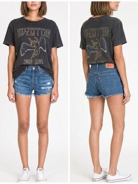 Levi's 501 Cut Offs Raw Hem Distressed High-Waisted Button Fly Shorts Size 31